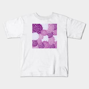 Purple Floral Pattern Kids T-Shirt